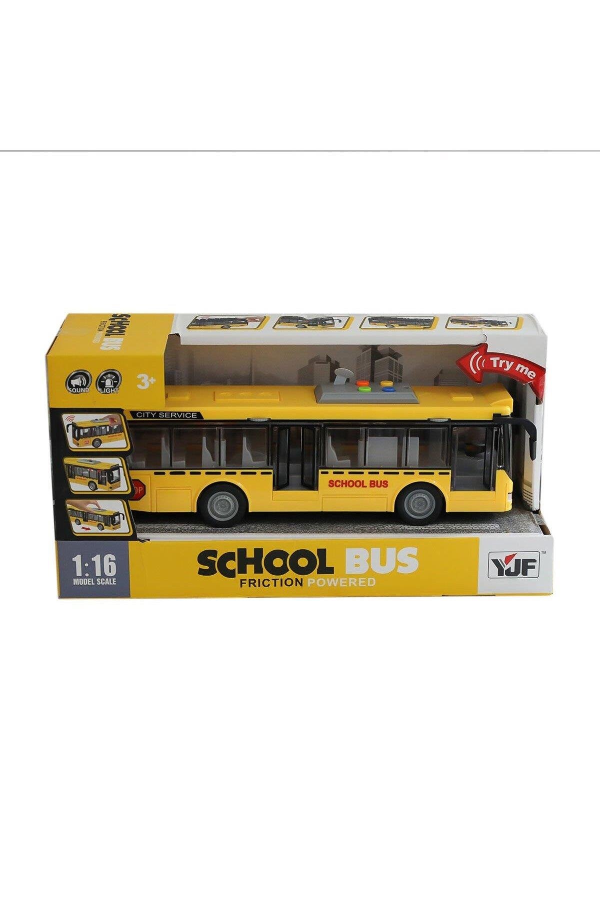 A1119-1 SESLİ IŞIKLI OKUL OTOBÜSÜ-Oyuncak Arabalar ve Kamyonlar