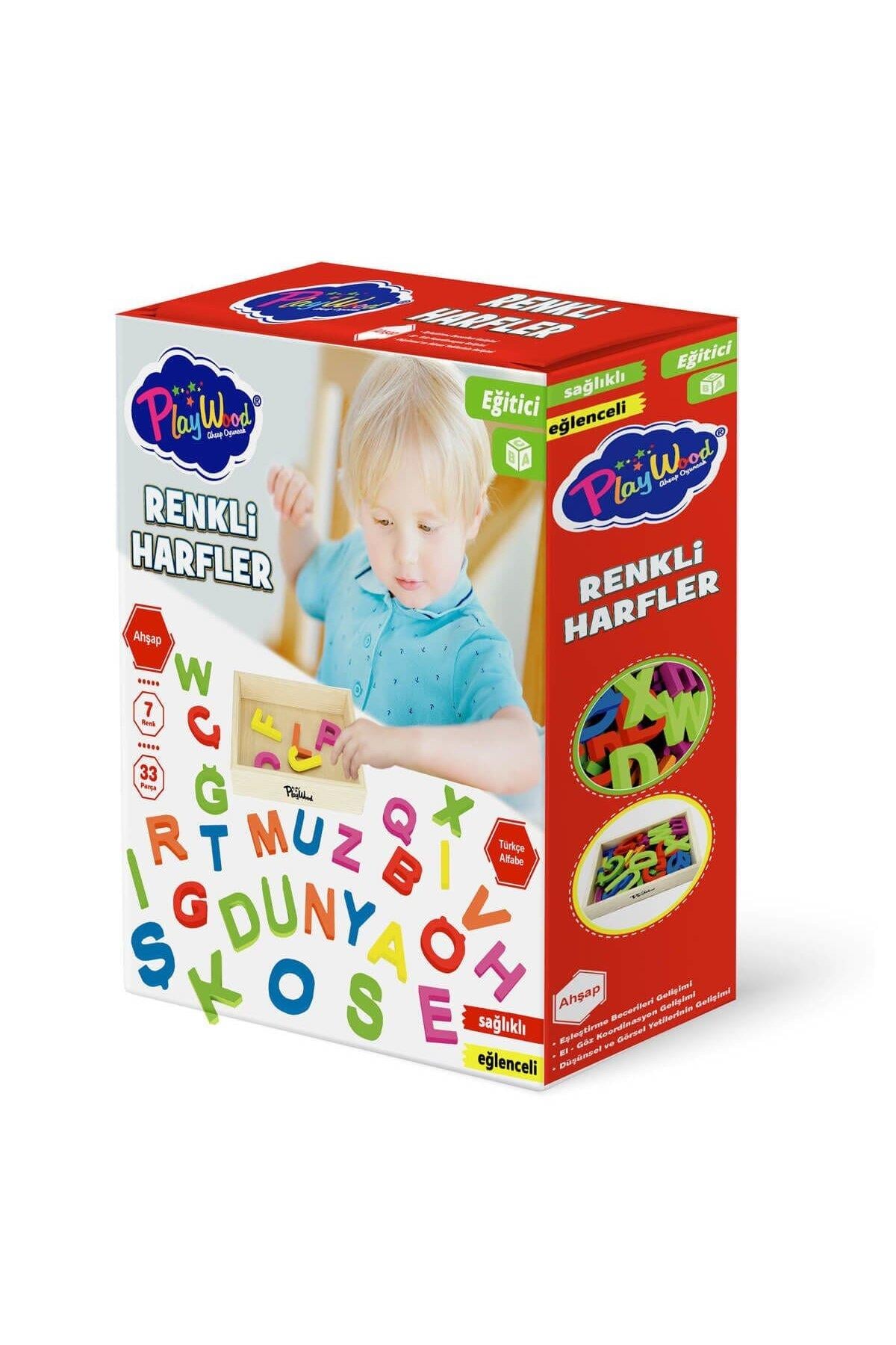 Ahşap 7 Renk 33 Parça Renkli Harfler Eğitici Oyuncak Seti Ony-402-Eğitici Oyuncak