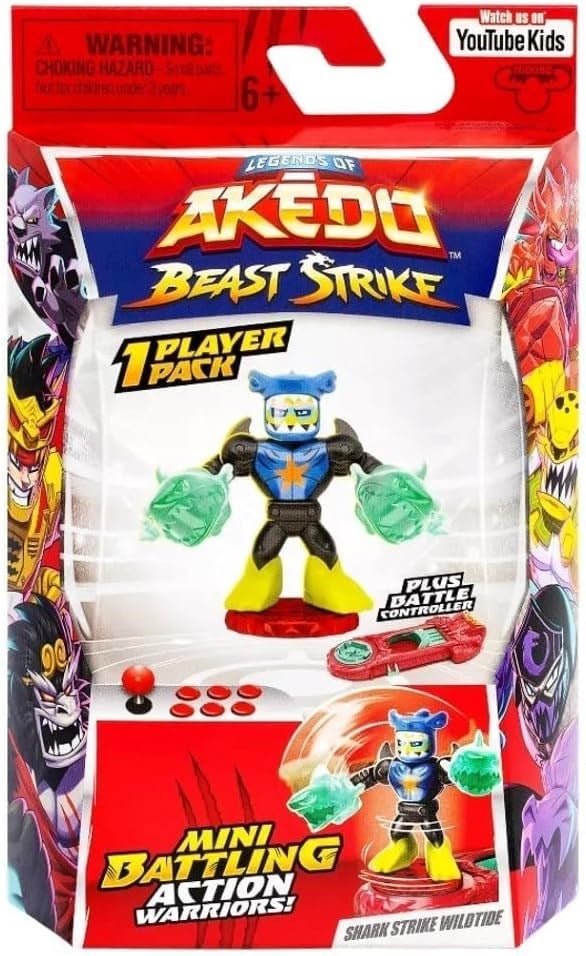 Akedo S5 Tekli Paket Shark Strike Wildtide-Karakter Figürleri