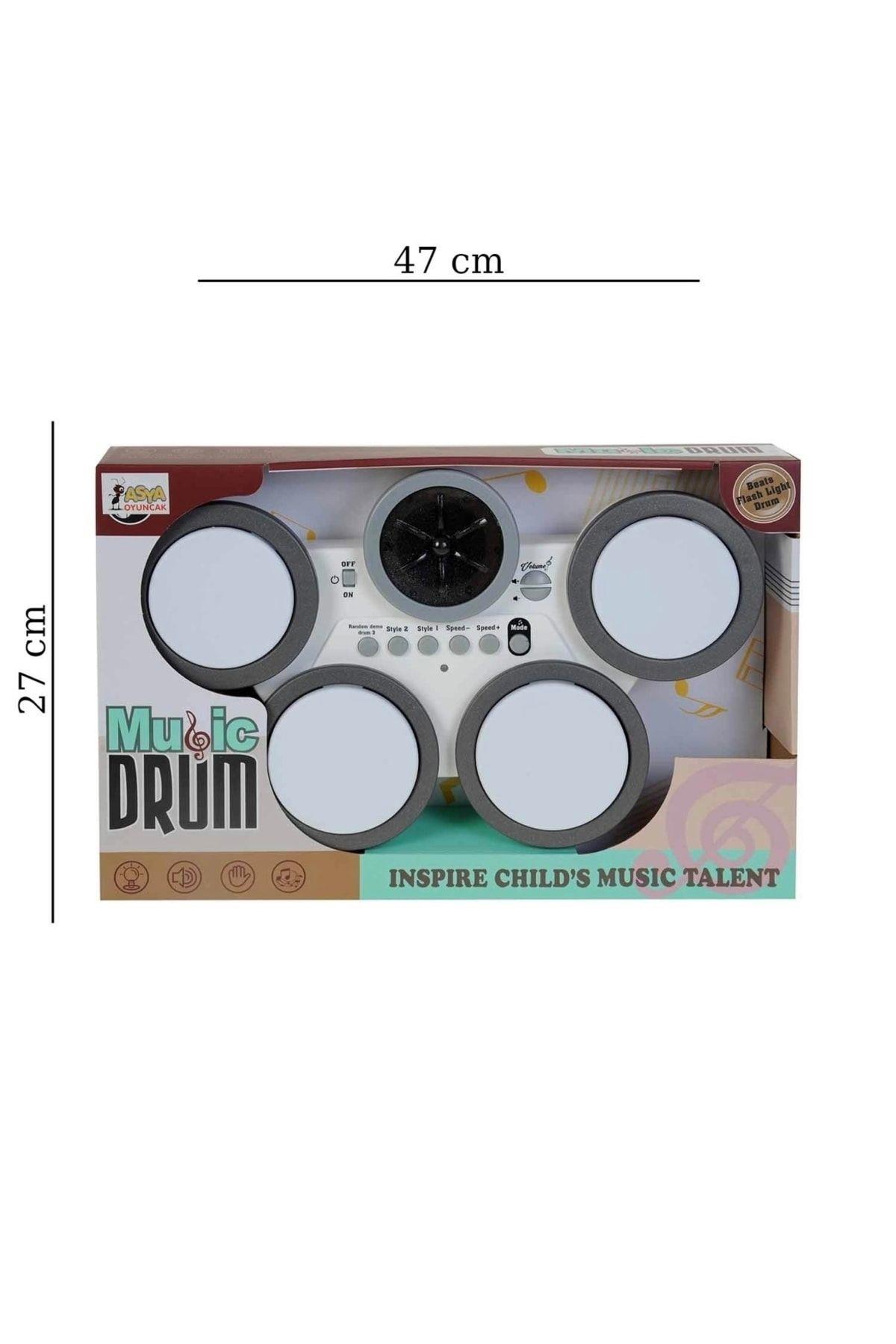 Asya Oyuncak Kutulu Pilli Elektronik Davul-Müzik Aletleri