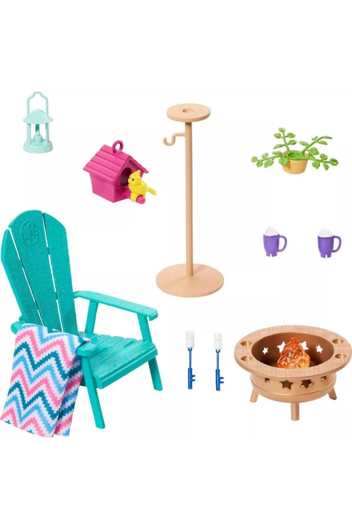 Barbie Arka Bahçe Veranda Mobilyaları Ve Aksesuar Paketi Hjv32-hjv33-Kız Rol Oyuncakları