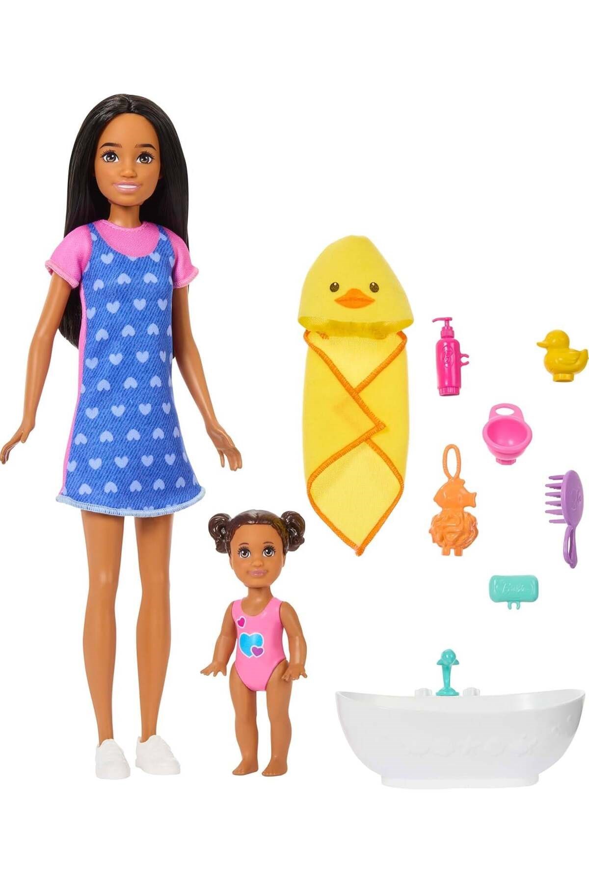 Barbie Bebek Bakıcısı Skipper Bebek Küvetli Oyun Seti Jkc16-Oyuncak Bebekler