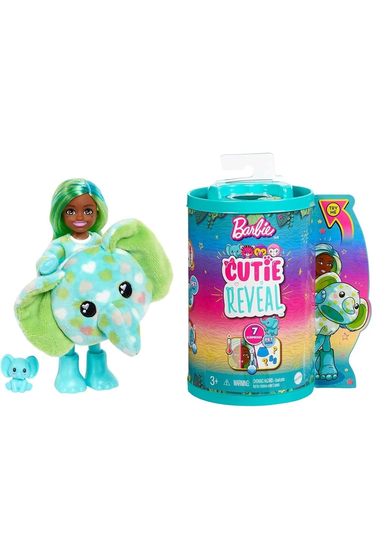 Barbie Cutie Reveal Bebekler Chelsea Tropikal Orman Serisi Fil HKR12-HKR13-Oyuncak Bebekler