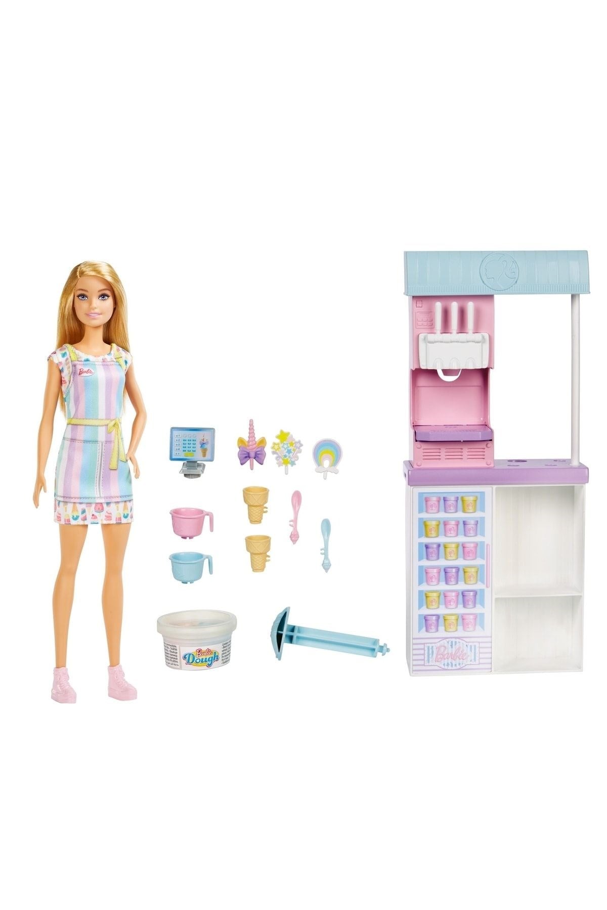 Barbie Dondurma Dükkanı Oyun Seti Hcn46-Oyuncak Bebekler