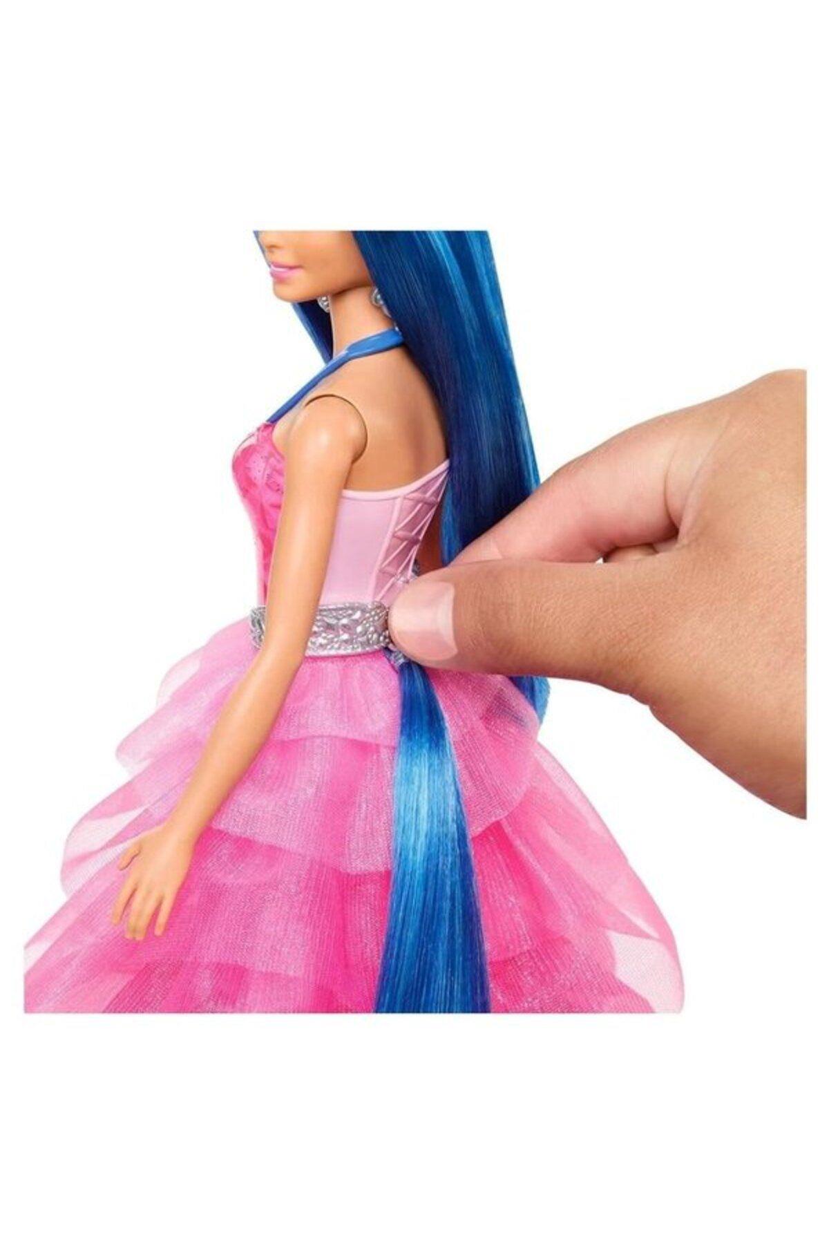 Barbie Mavi Saçlı Prenses Bebek Hrr16-Oyuncak Bebekler