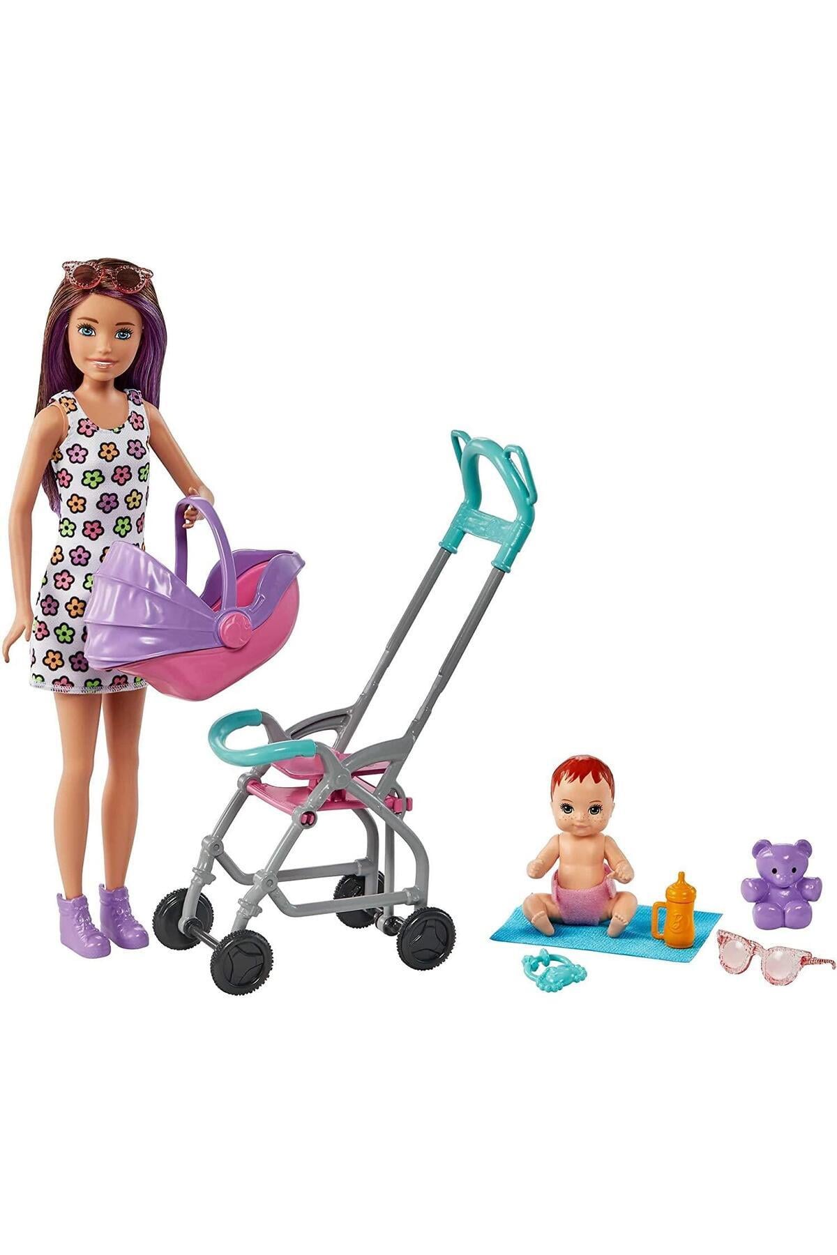 Barbie Skipper™ Bebek Bakıcısı™ bebekleri ve oyun seti 3 yaş ve üzeri çocuklar için GXT34-Oyuncak Bebekler