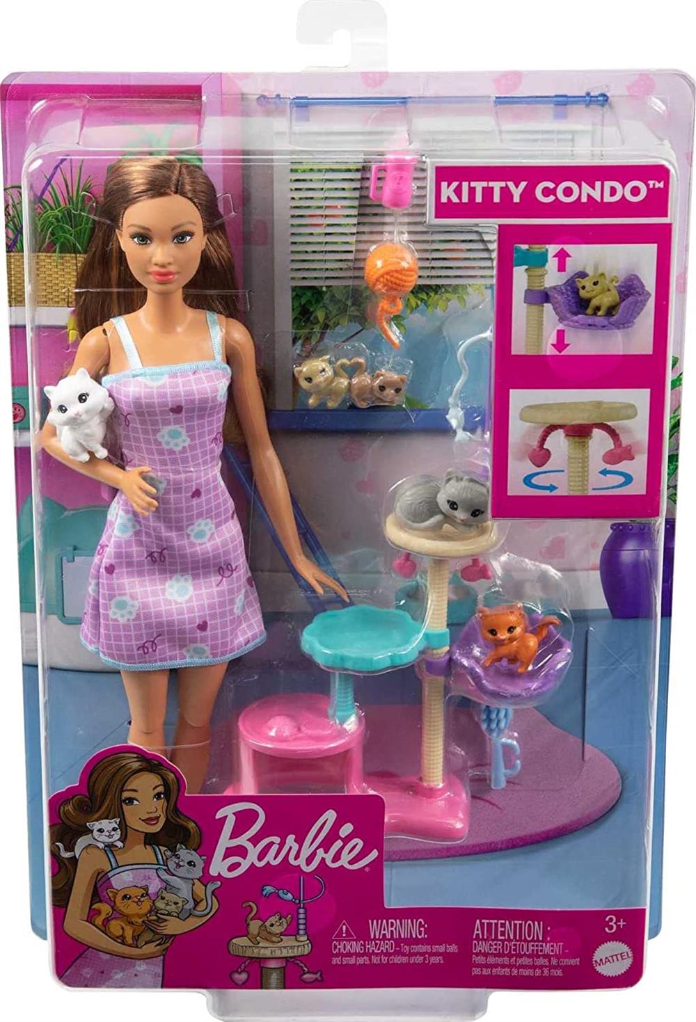 Barbie ve Yavru Kedileri Oyun Seti HHB70-Oyuncak Bebekler