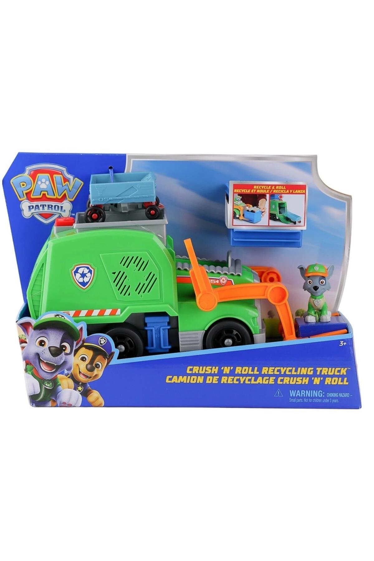 BFS SPM-6071248 PaW Patrol Rocky ile Crush N Roll Geri Dönüşüm Kamyonu-Karakter Figürleri