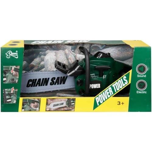 Can Oyuncak Pilli Sesli Motorlu Testere Hızar Ağaç Motoru-Yeşil Testere-Erkek Rol Oyuncakları