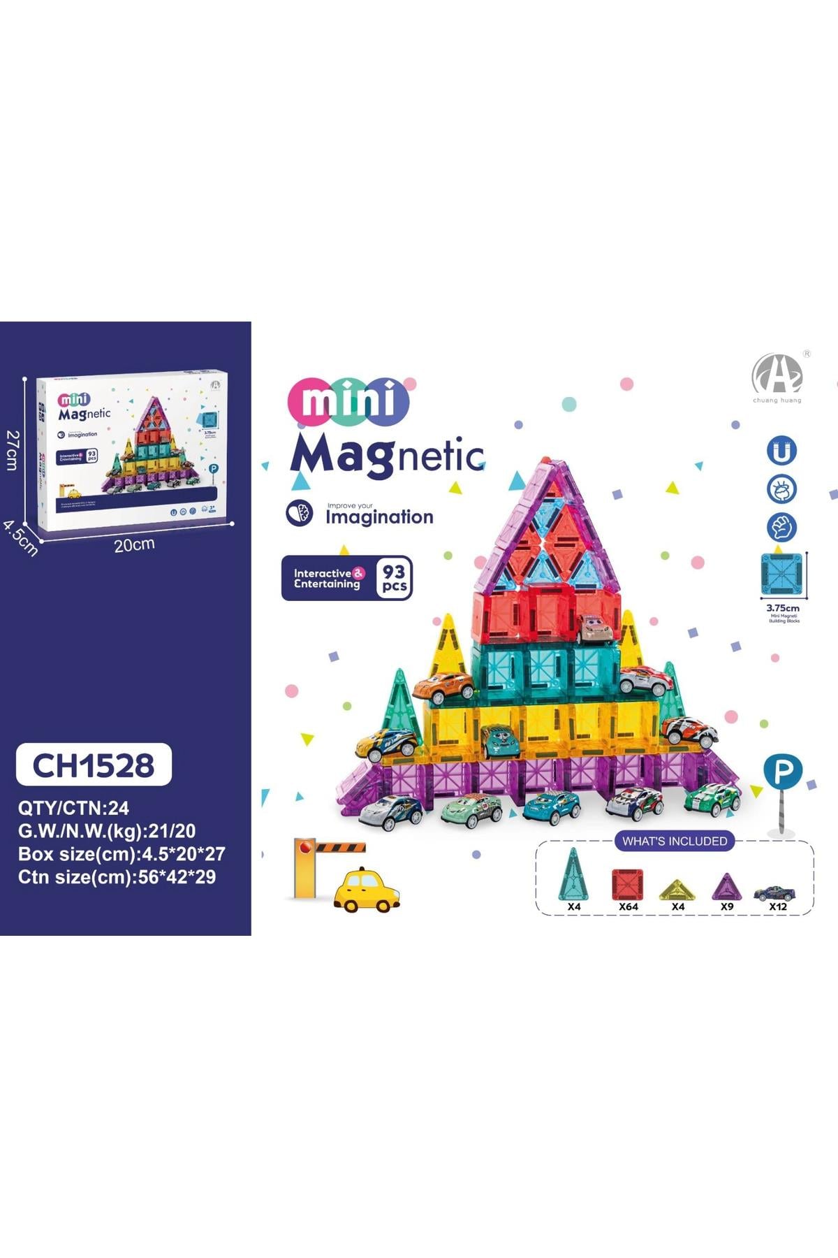 CH1528 3.75CM Mini Magnetic Blok 93 PCS-Eğitici Oyuncak