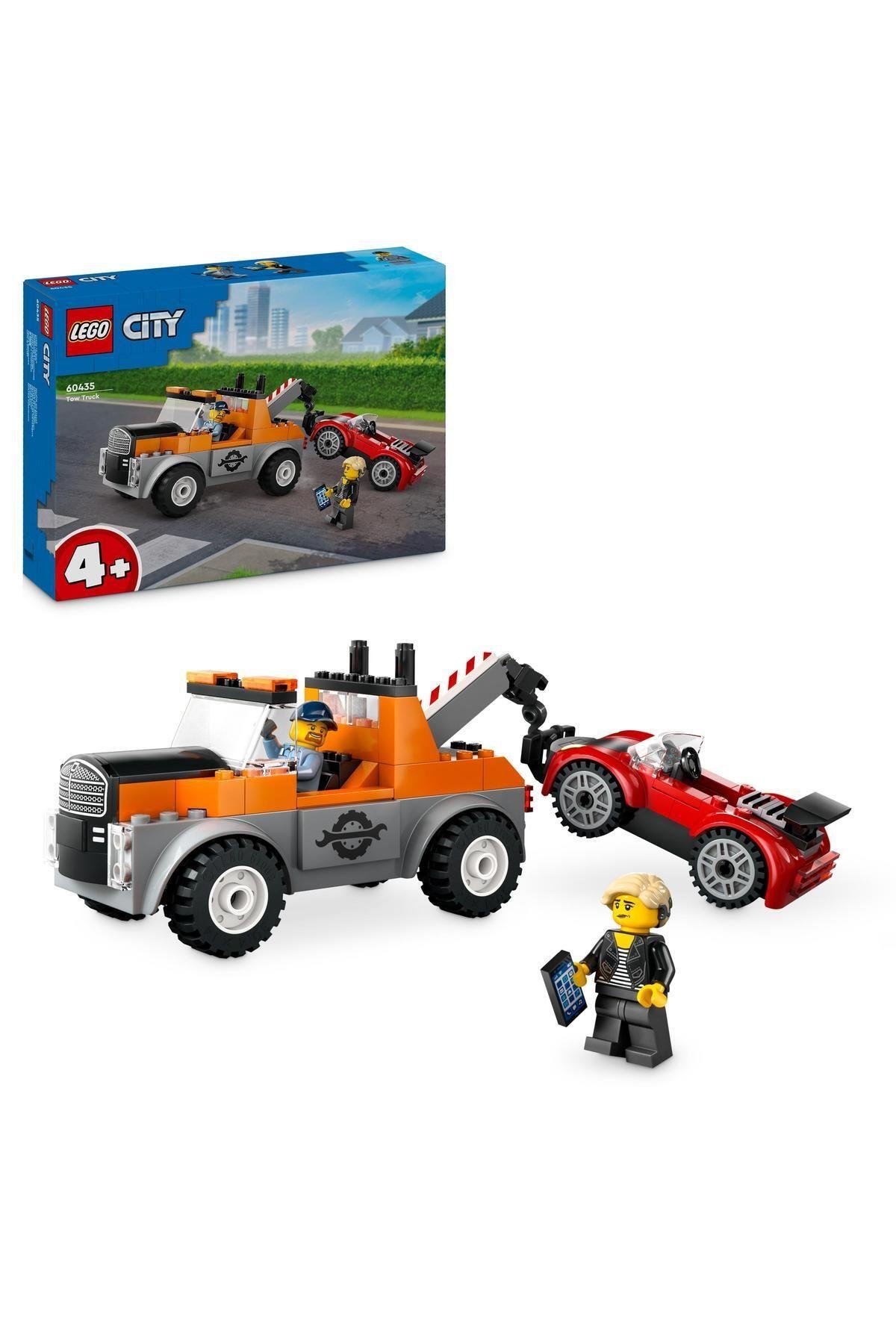City Çekici Kamyon ve Spor Araba Tamiri 60435 - 4 Yaş ve Üzeri Çocuklar için Yaratıcı Oy-Lego