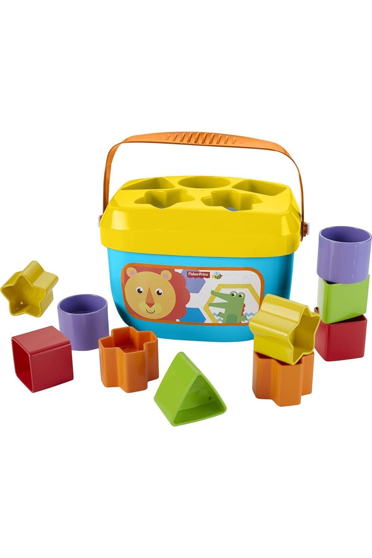 FISHER PRICE Fisher-Price Renkli Bloklar - Kova ve 10 Adet Blok Yerleştirme Oyunu FFC84-Eğitici Oyuncak