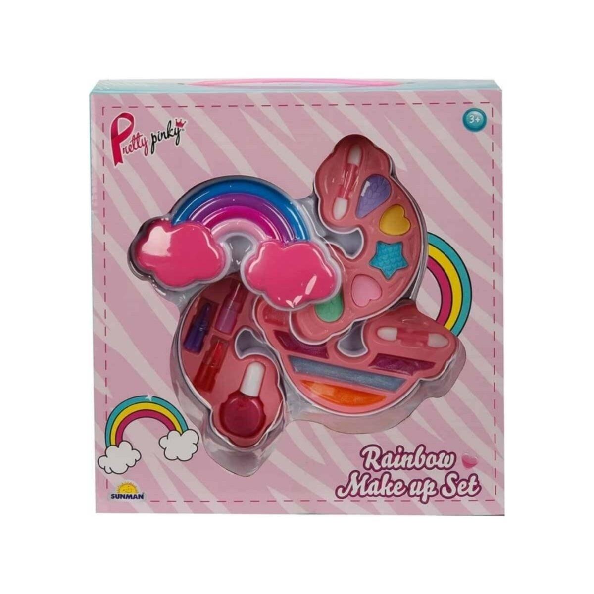 Gökkuşağı Şekilli 3 Katmanlı Oyuncak Güzellik ve Makyaj Seti-Kız Rol Oyuncakları