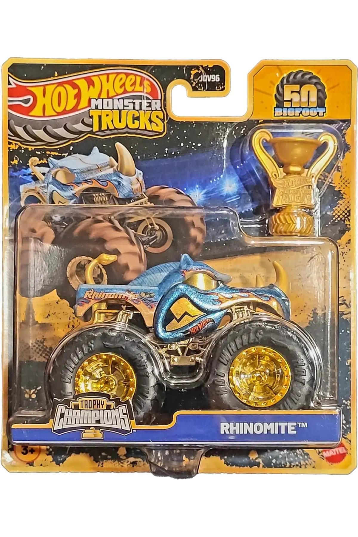 JDV96 Monstr Trucks BIG FOOT TROPHY ŞAMPİYONLARI TEKLİ ARABA - RHINOMITE JDW03-Oyuncak Arabalar ve Kamyonlar