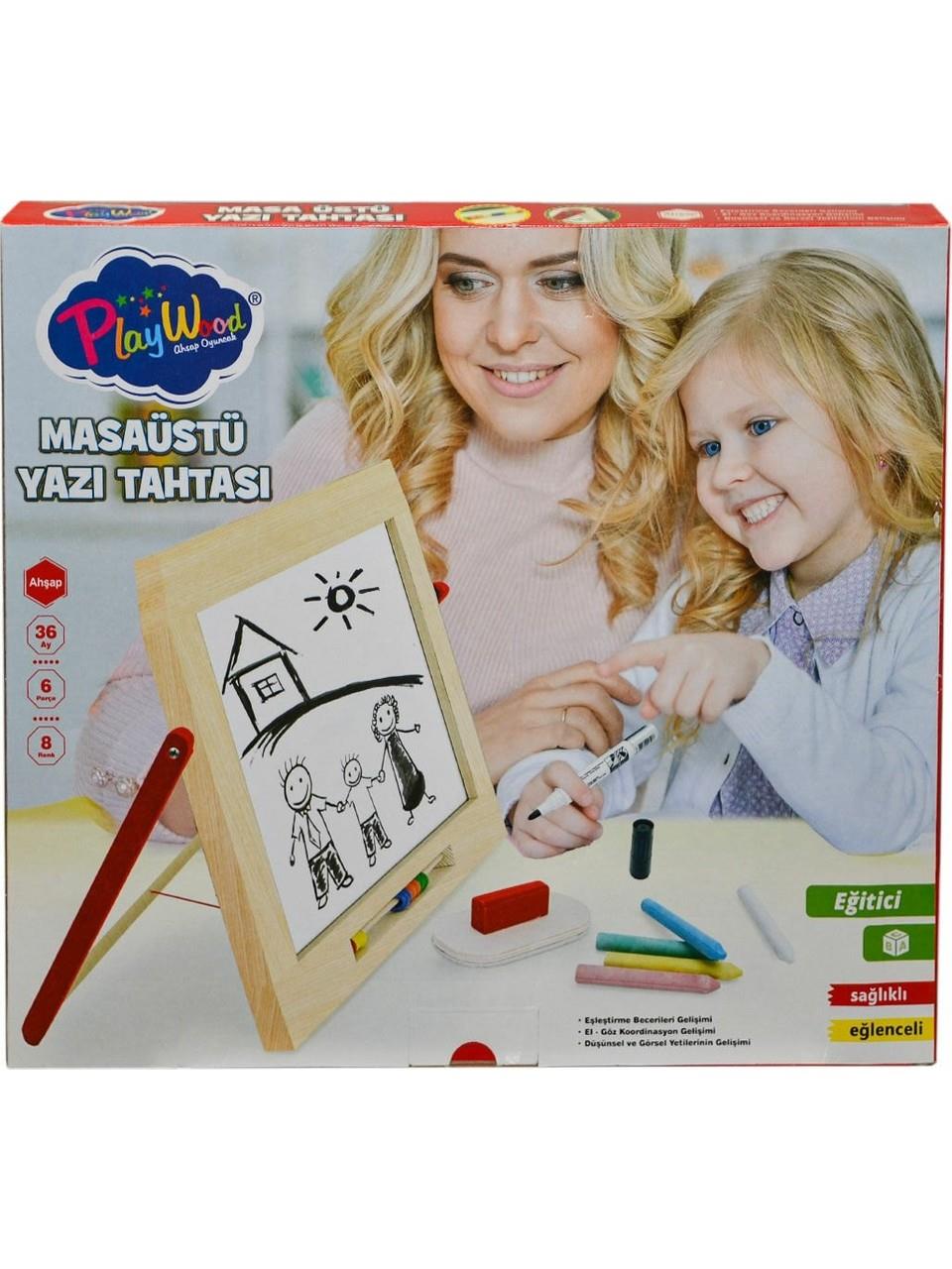 KUTUDA AHŞAP MASA ÜSTÜ YAZI TAHTASI ONY-385-Eğitici Oyuncak