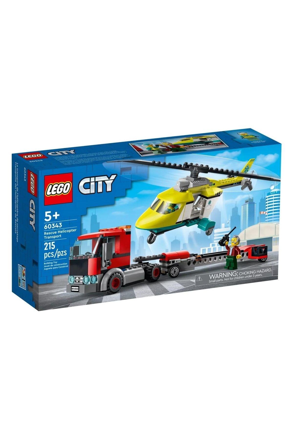 LEGO 60343 ® City - Kurtarma Helikopteri Nakliyesi 215 Parça +5 Yaş-Lego