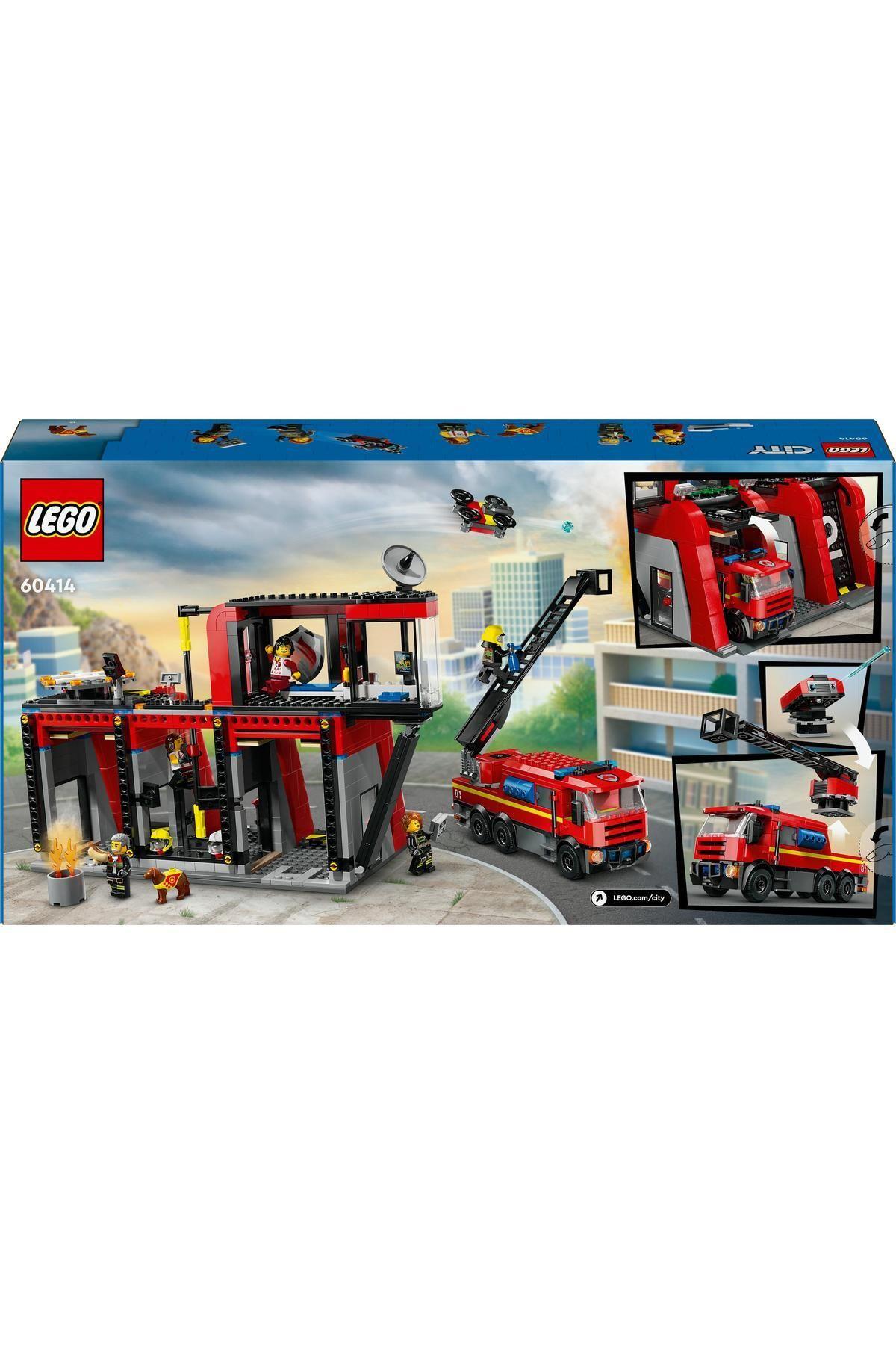 LEGO ® City İtfaiye Kamyonlu İtfaiye Merkezi 60414 -  Yaratıcı Oyuncak Yapım Seti (843 Parça)-Lego