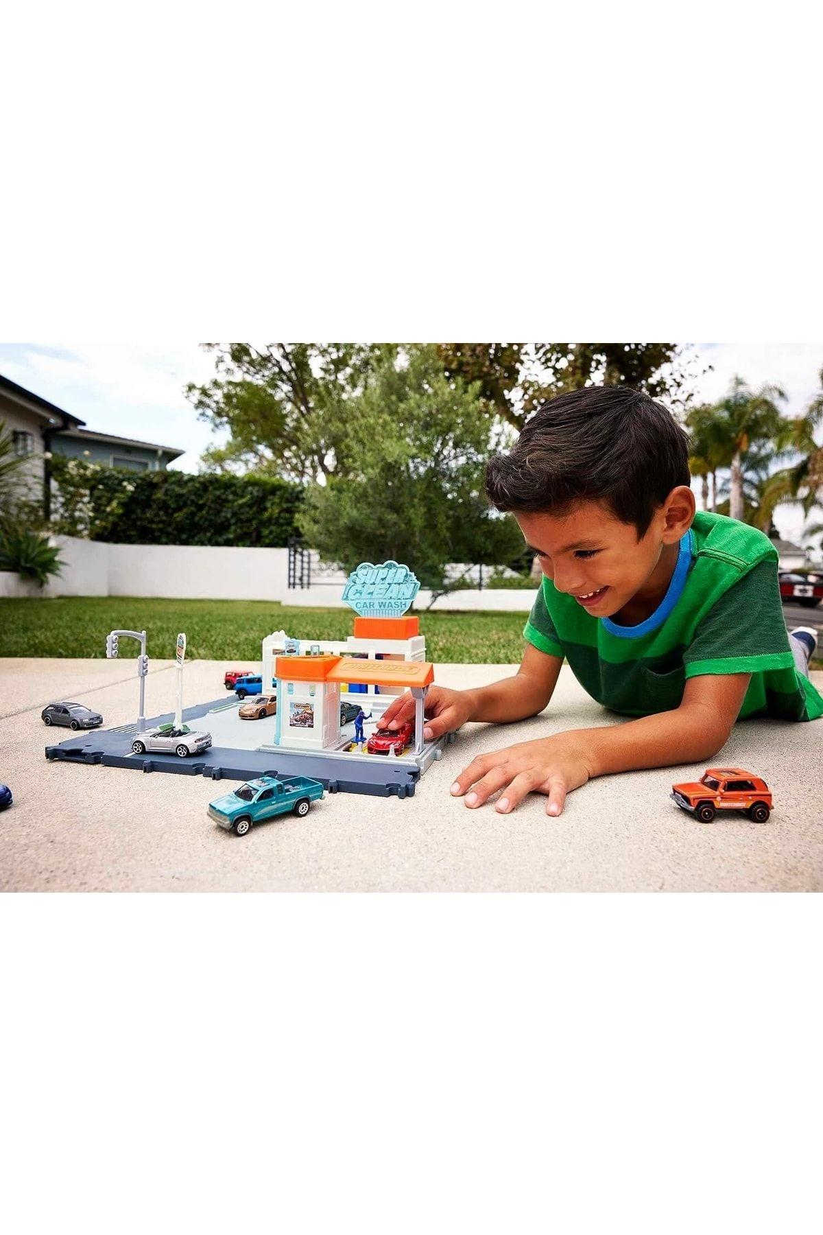 Matchbox Hnj54 Matchbox Aksiyon Sürücüleri Süper Oto Yıkama Oyun Seti-Araba Garaj ve Setleri