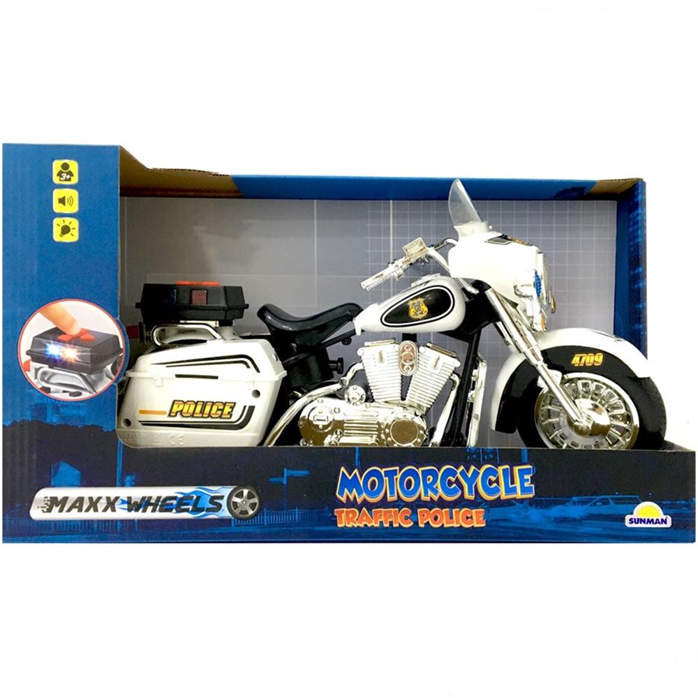 Maxx Wheels Sesli ve Işıklı Polis Motosikleti 34 cm-Oyuncak Arabalar ve Kamyonlar