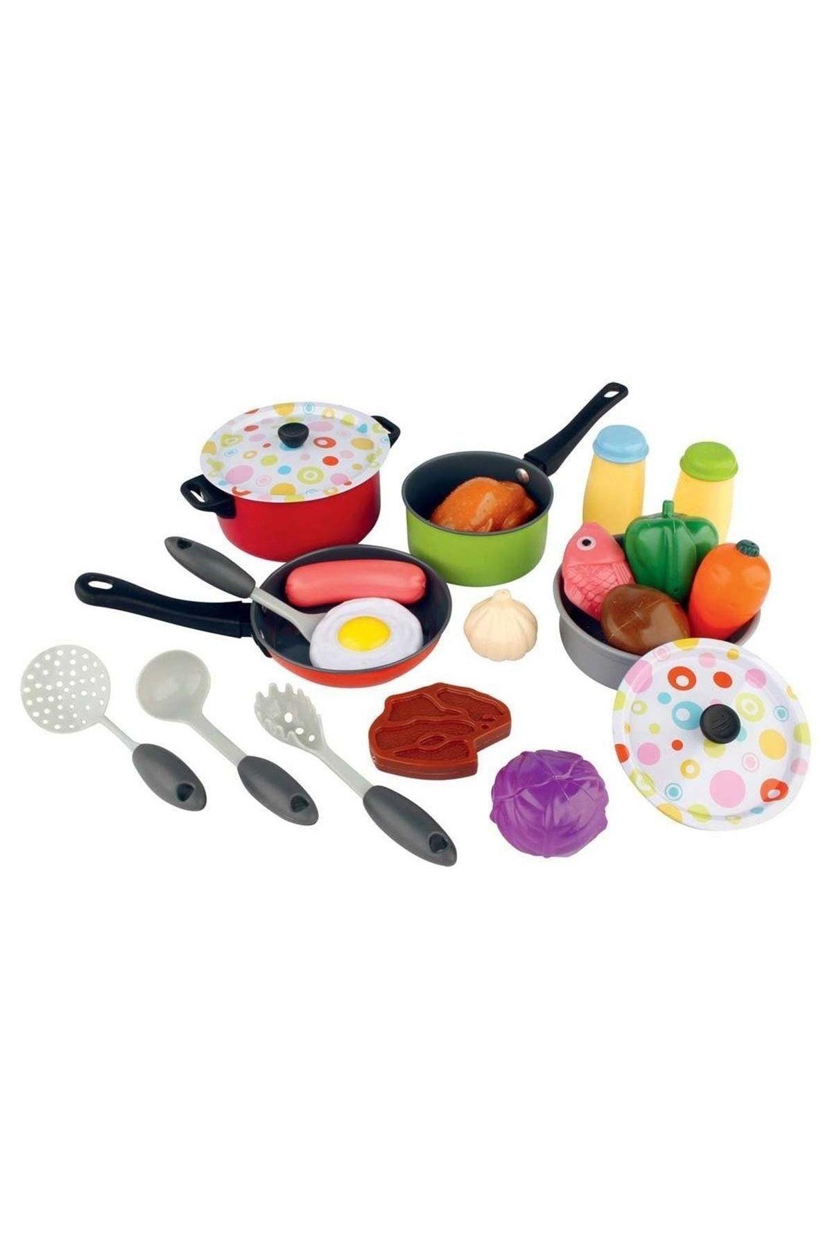 Metal Mutfak Gereçleri Seti 22 Parça-Kız Rol Oyuncakları