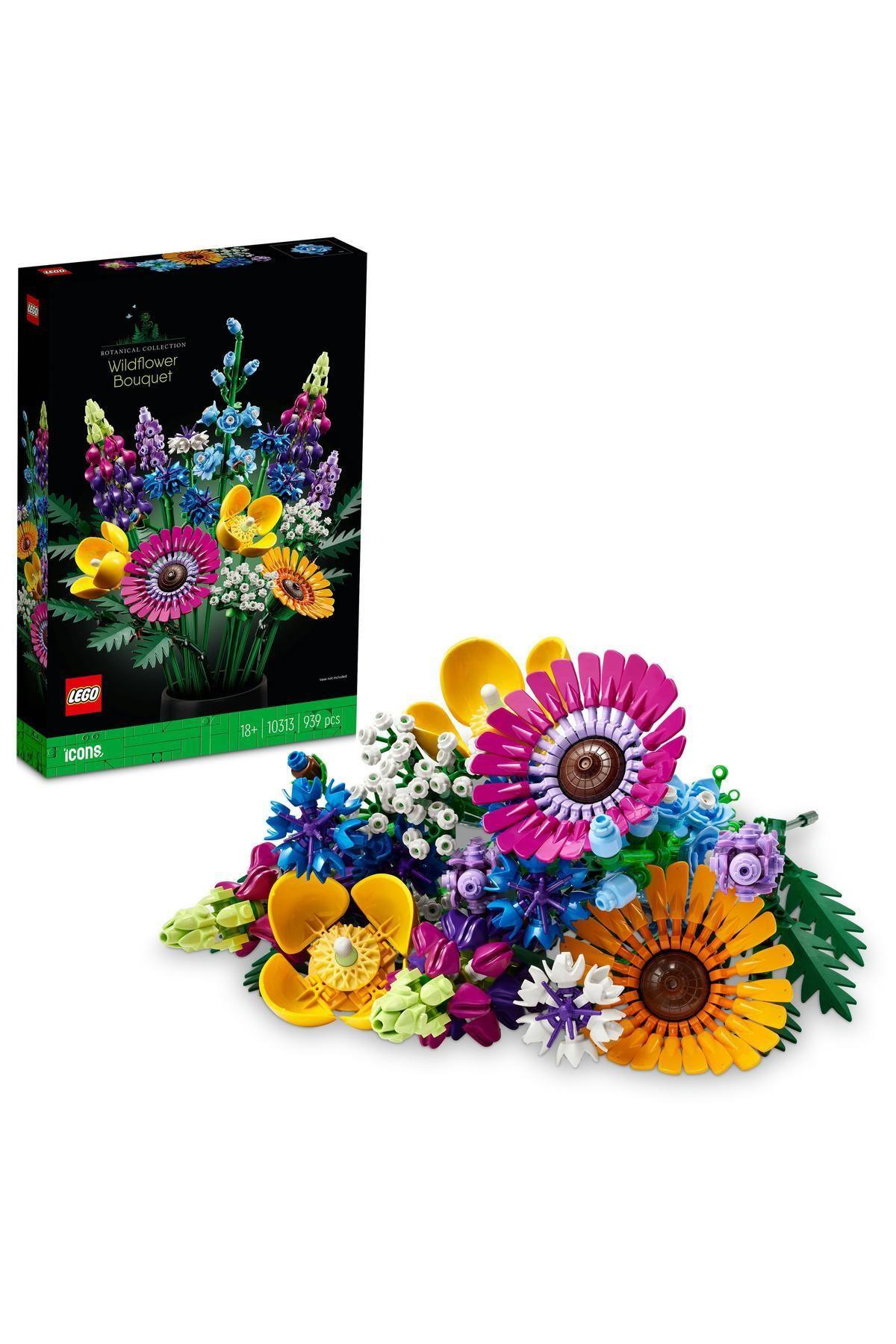 omx ICONS Kır Çiçekleri Buketi 10313 - Yetişkinler İçin Koleksiyonluk Yapım Seti (939 Parça)-Lego