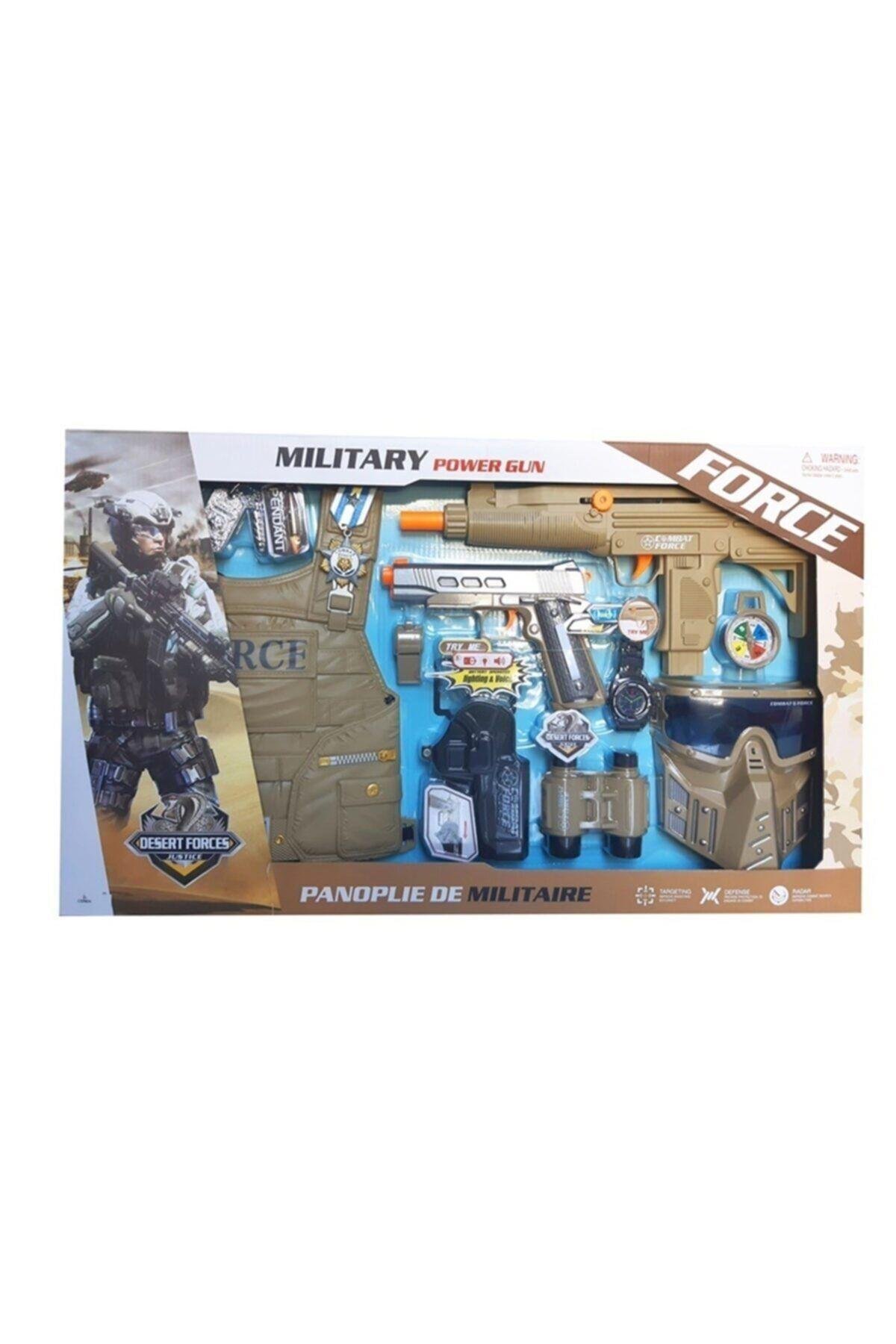 Oyuncak Askeri Silah Seti Işıklı Sesli Ve Yelekli Asker Seti Oyuncak Silahlı Taramalı Tabancalı-Oyuncak Silahlar