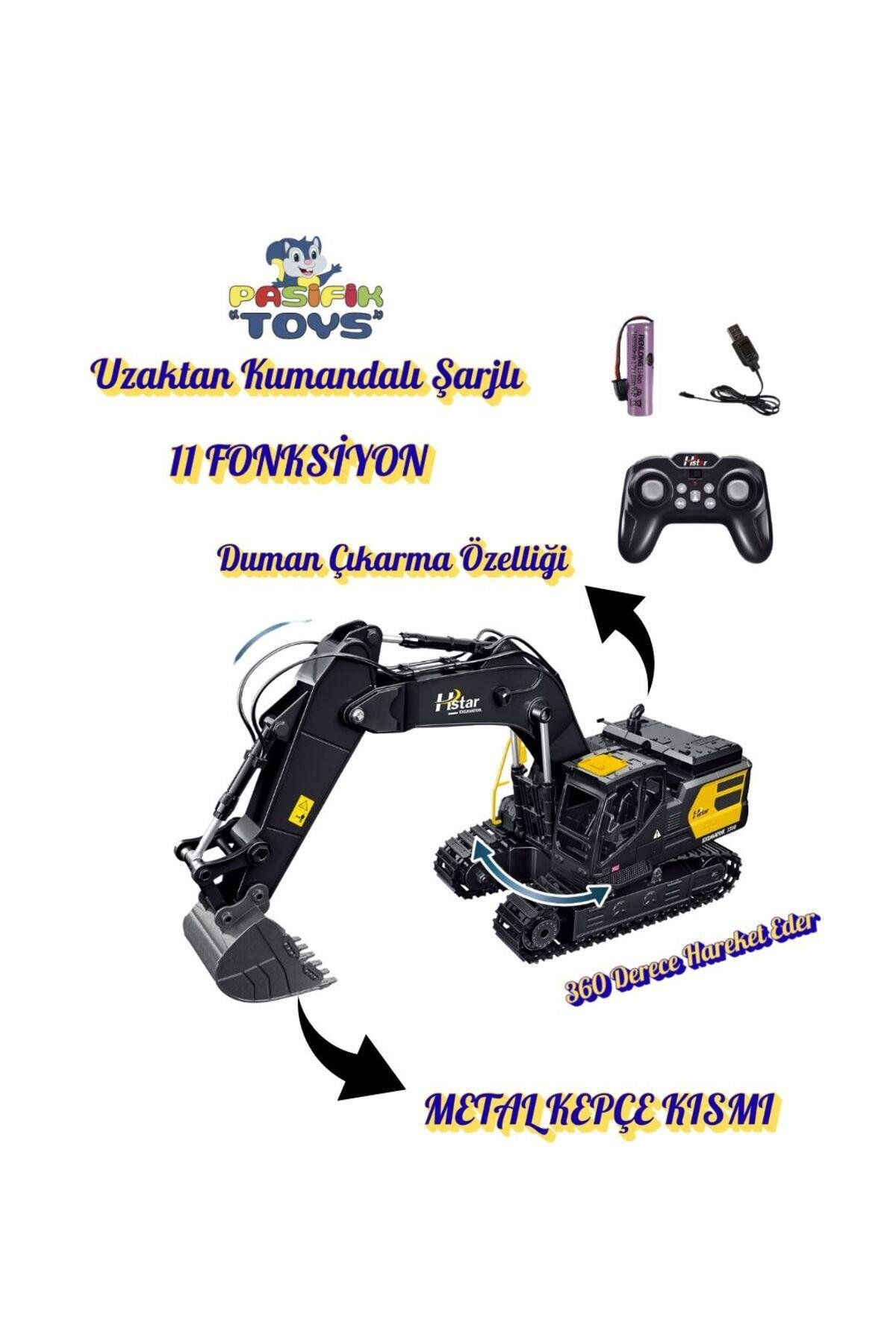 PASİFİK TOYS 2.4GHZ 1:12 ŞARJLI DUMAN ÇIKARTAN METAL UÇLU EXCAVATOR KEPÇE-Uzaktan Kumandalı Araçlar