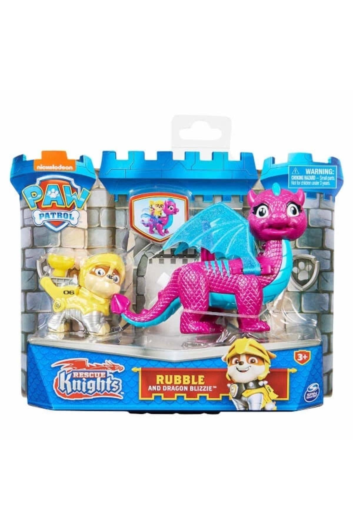 Paw Patrol Rescue Knights Oyun Seti - Rubble And Dragon Blizzie-Karakter Figürleri