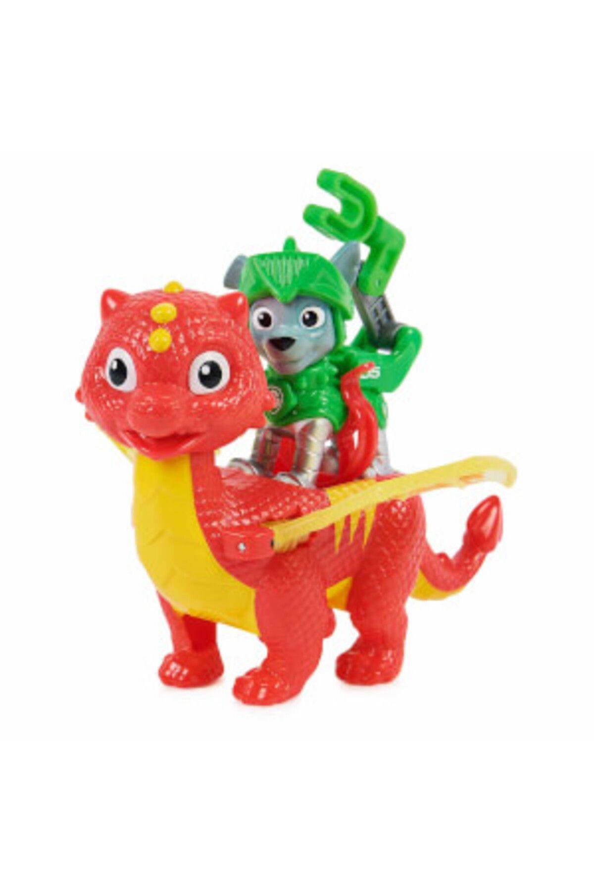 Paw Patrol, Rescue Knights Rocky ve Dragon Flame Aksiyon Figürleri Seti-Karakter Figürleri