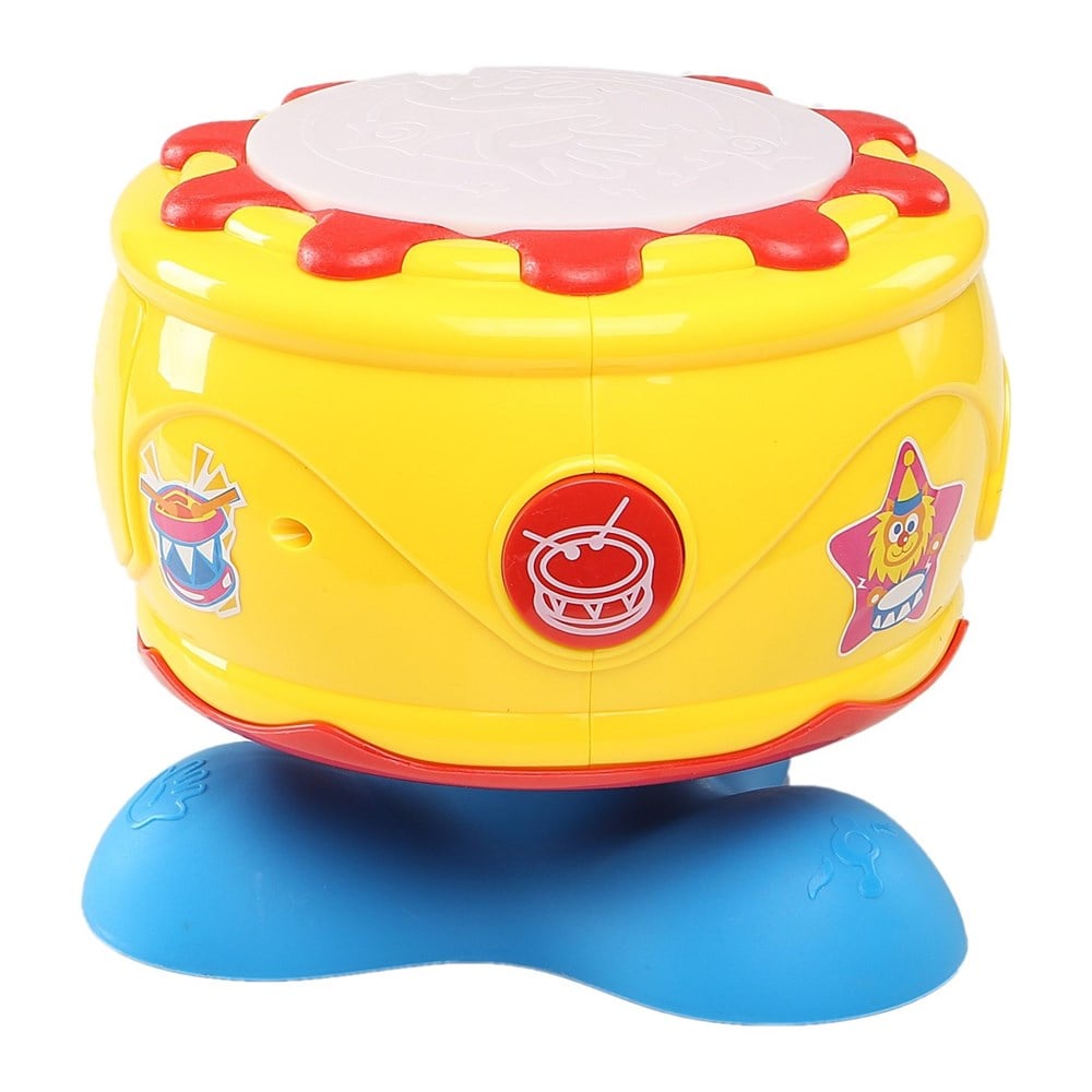 Pilli Işıklı Sesli Kaya Davul Sarı-Müzik Aletleri