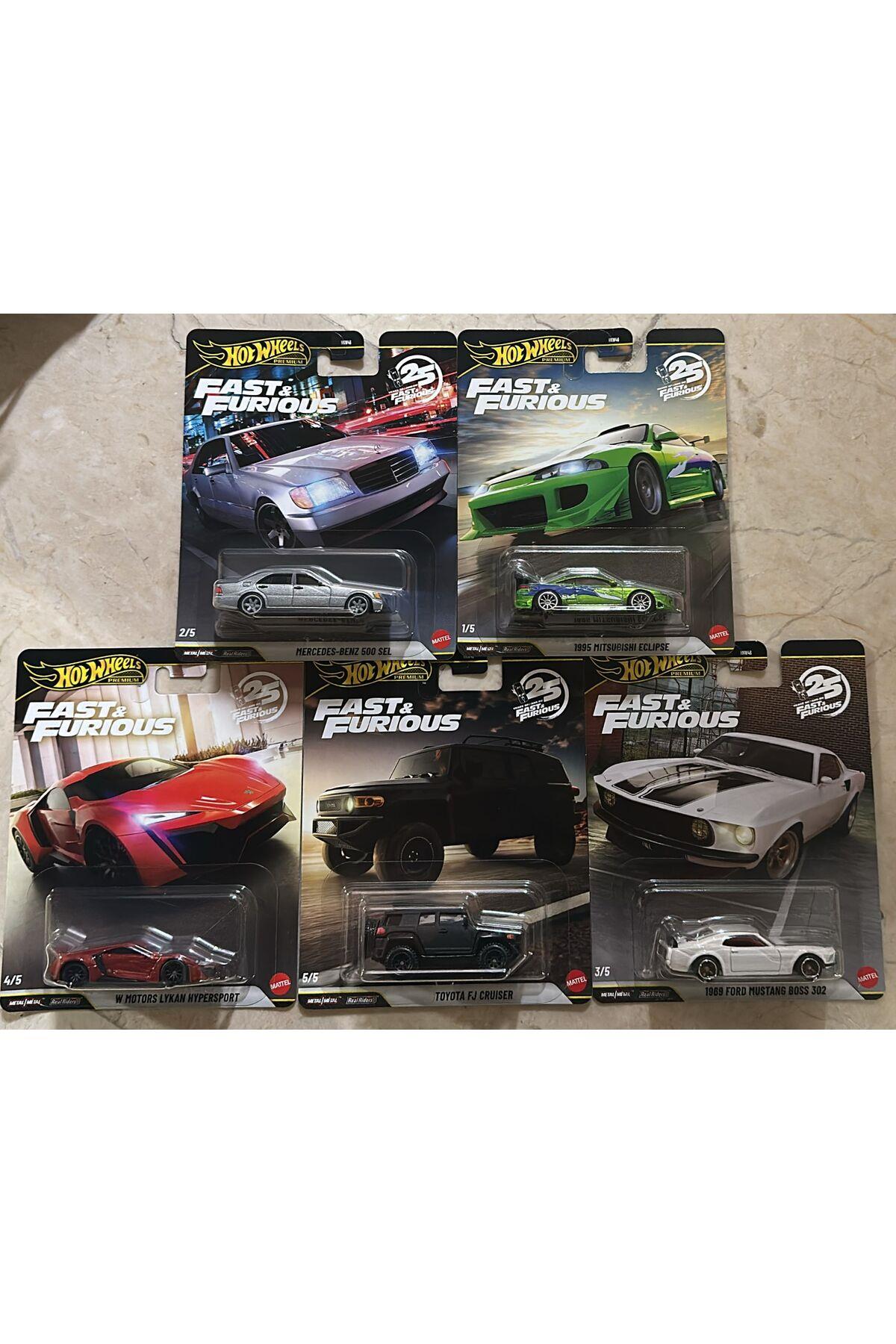 Premium 2026 Fast And Furious 25. Yıl 5'li Set HNW46 979N-Oyuncak Arabalar ve Kamyonlar
