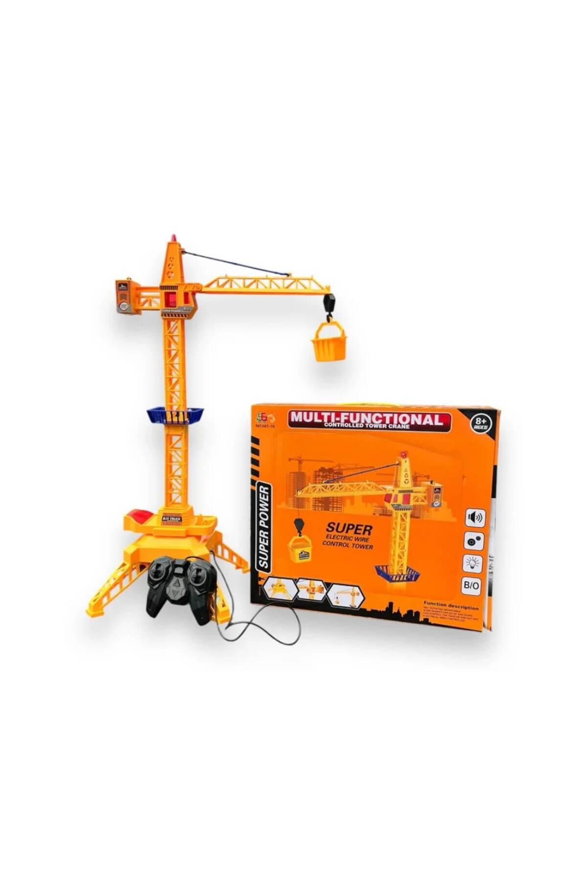 Sesli ve Işıklı Kablo Kumandalı Çok Fonksiyonlu Kule Vinç-Uzaktan Kumandalı Araçlar