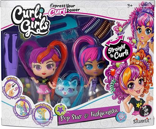 Silverlit Curli Girls Oyuncak Bebek ve Hayvan 3'lü Set-Oyuncak Bebekler