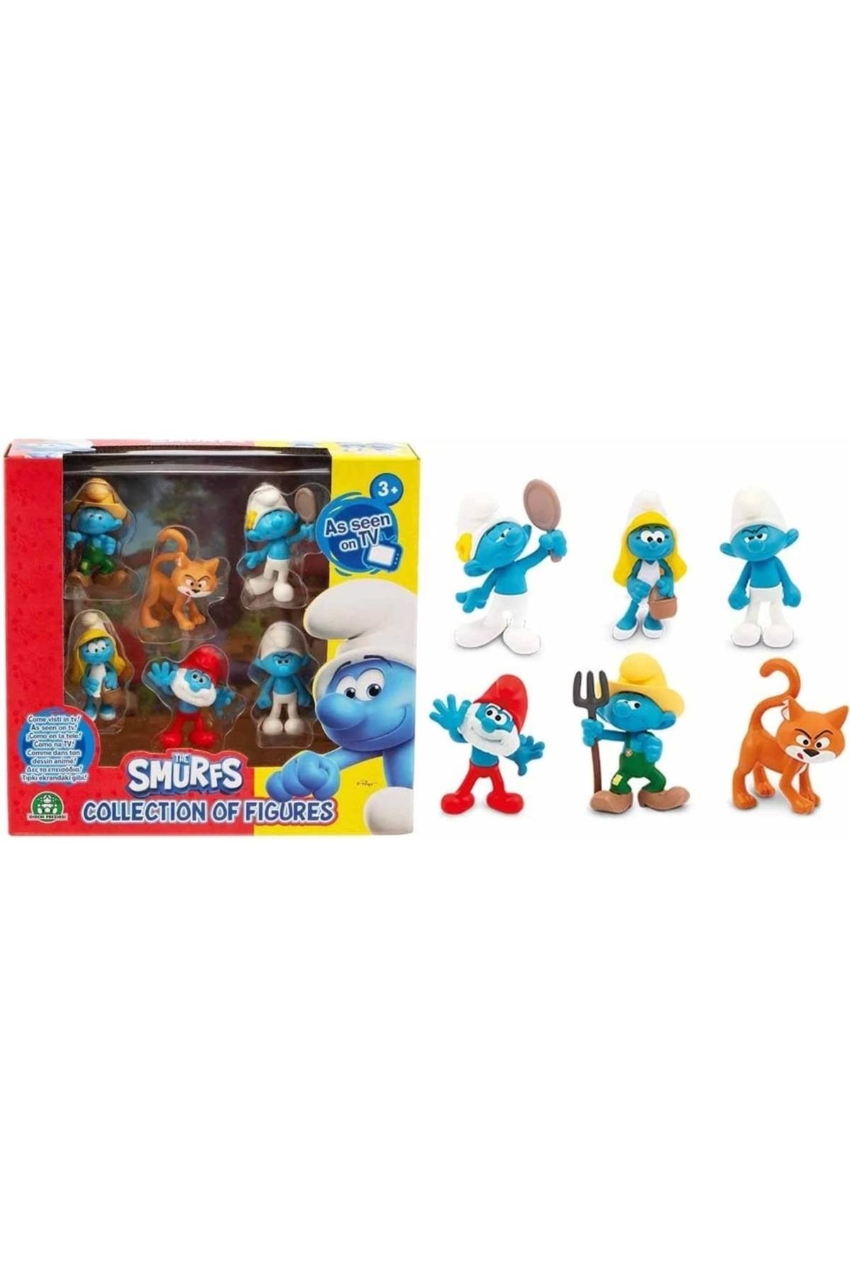 Şirinler 6'lı Figür Seti PUF14000 - Şirin Baba Figürlü Set-Karakter Figürleri