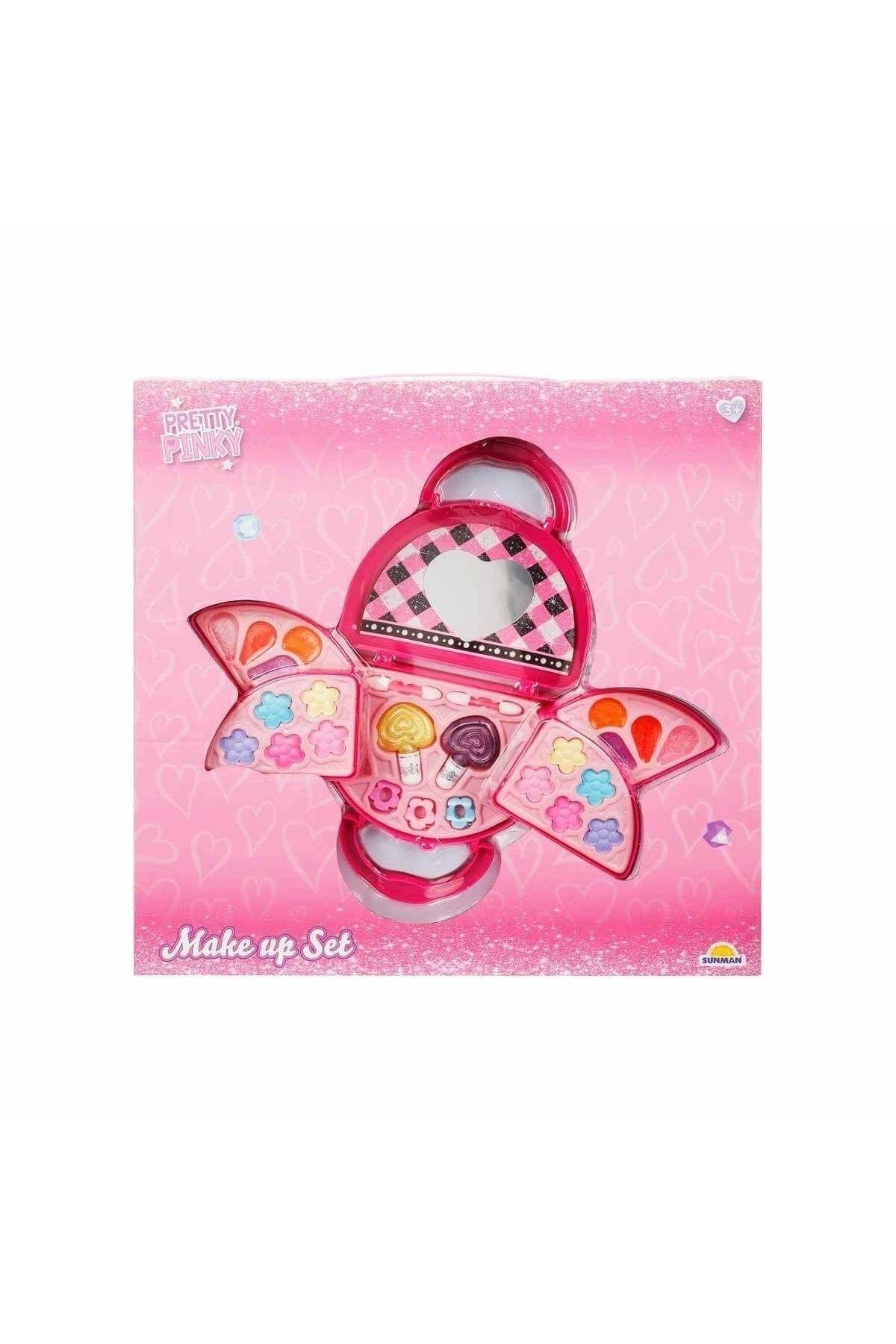 Sunman 3 Katlı Pembe Çantalı Makyaj Seti-Kız Rol Oyuncakları