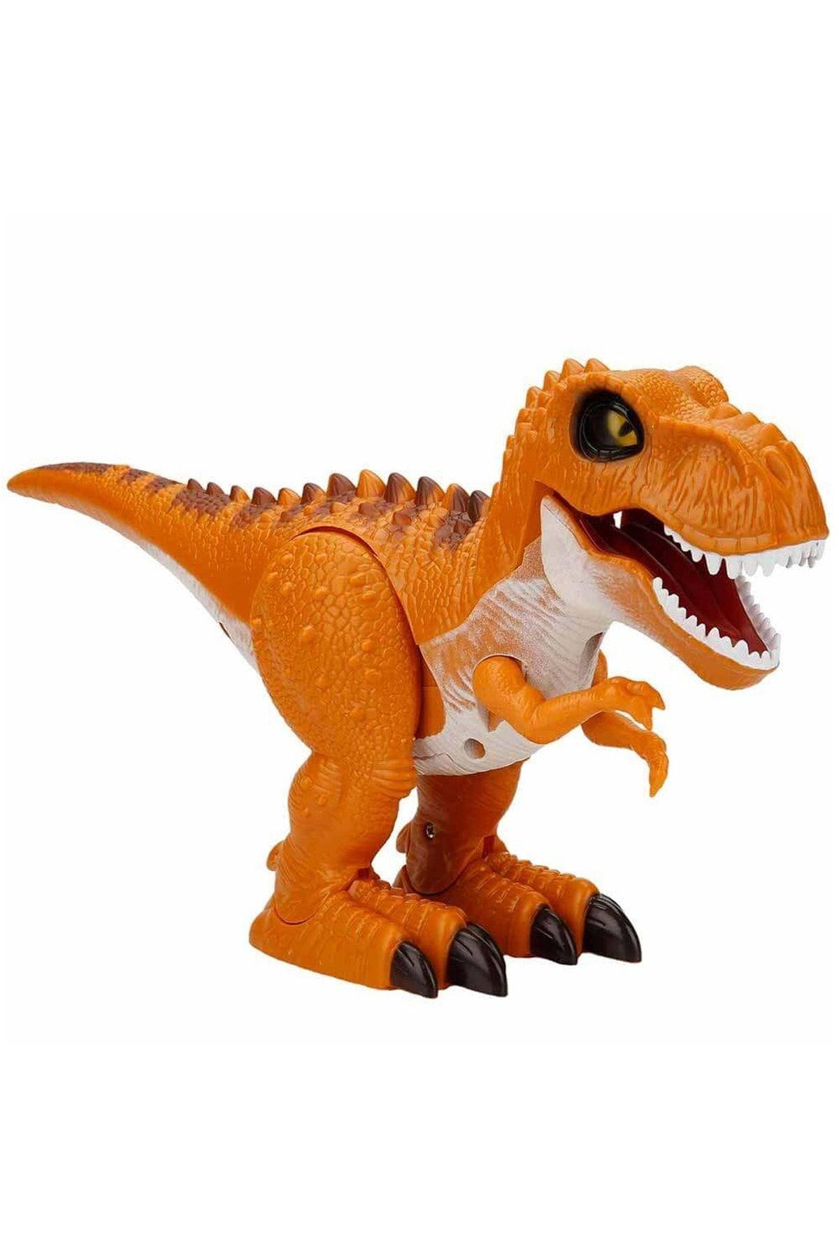 Sunman Turuncu Sesli Ve Işıklı Yürüyen Dinozor 18 Cm 03157-Hayvan Figürleri