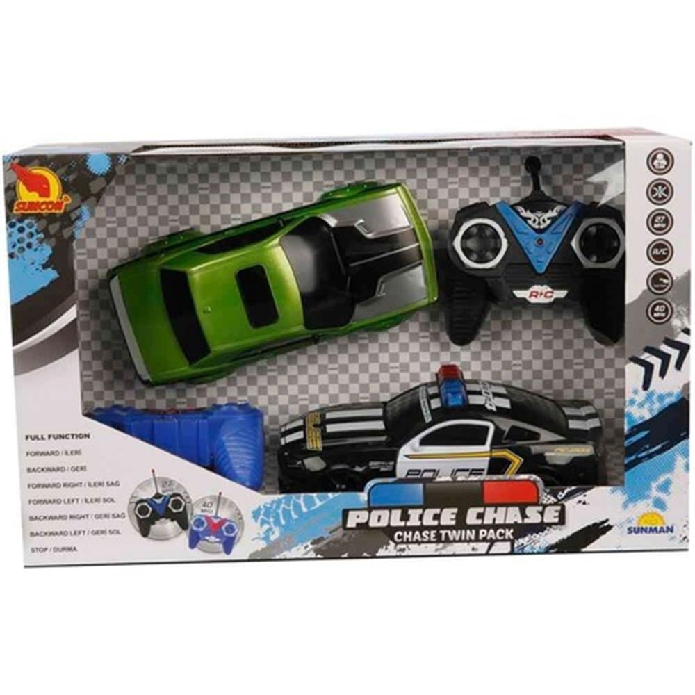 Sunman Uzaktan Kumandalı Araç Yakalama 2'li Oyun Seti - Yeşil-Uzaktan Kumandalı Araçlar