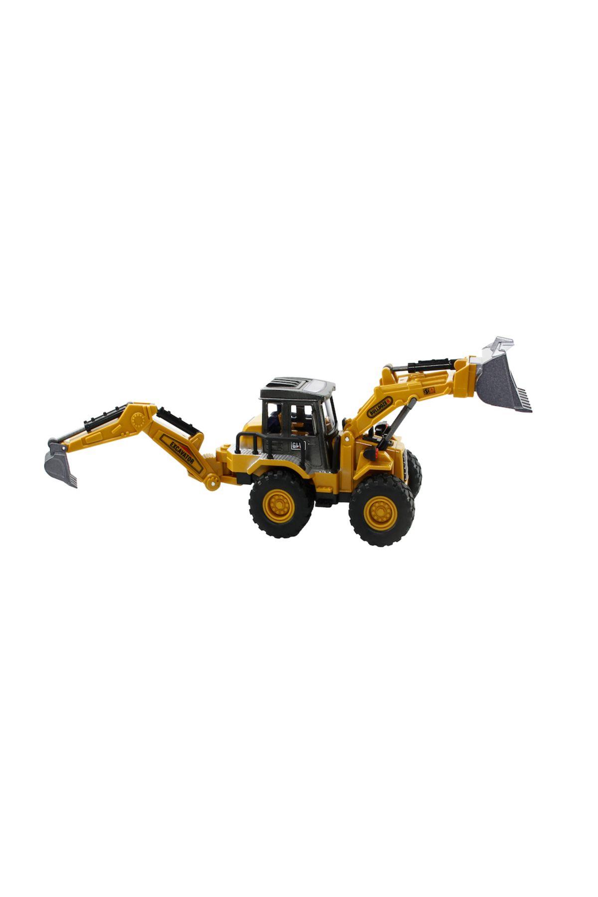 Vardem Vardem Kutulu Sürtmeli Metal İnşaat Aracı 1:55 Kazıcı Yükleyici-Maket Araçlar