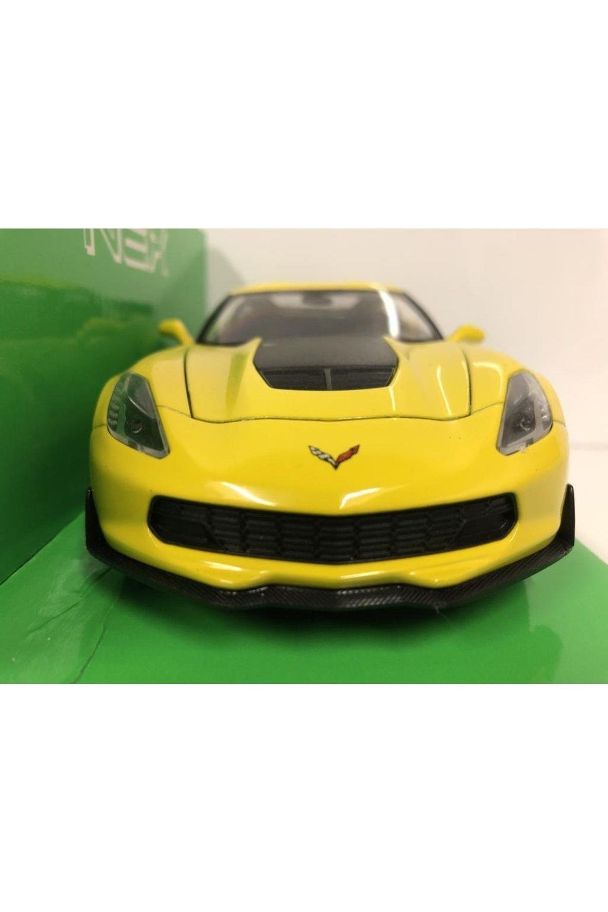 WELLY 2017 Chevrolet Corvette Z06 1:24 Sarı Model Araba-Maket Araçlar