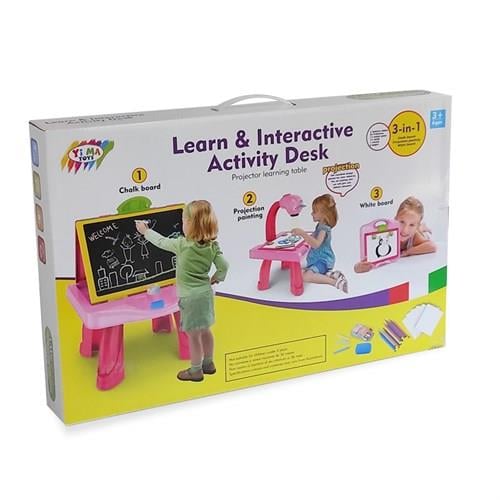 Yazı Tahtalı Interaktif Eğitim Seti 3in1 Pembe Kzl-ym127 MB397-Yapı Oyuncakları