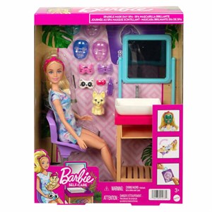 Barbie Işıltılı Dolu Spa Günü Oyun Seti HCM82-Oyuncak Bebekler
