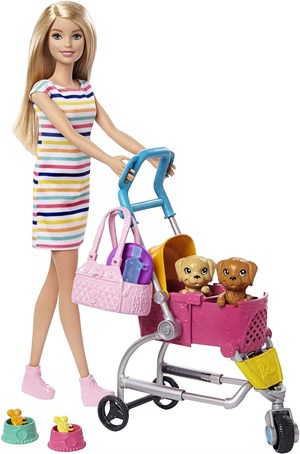 Barbie ve Köpekleri Geziyor Oyun Seti GHV92-Oyuncak Bebekler