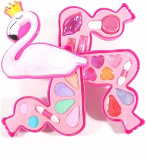 Flamingo Şekilli 3 Katlı Makyaj Güzellik Seti-Oyuncak Bebekler