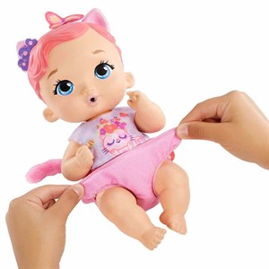 My Garden Baby Yavru Kedi Bebeğimin Bakım Zamanı Pembe Saçlı HHL21-Oyuncak Bebekler