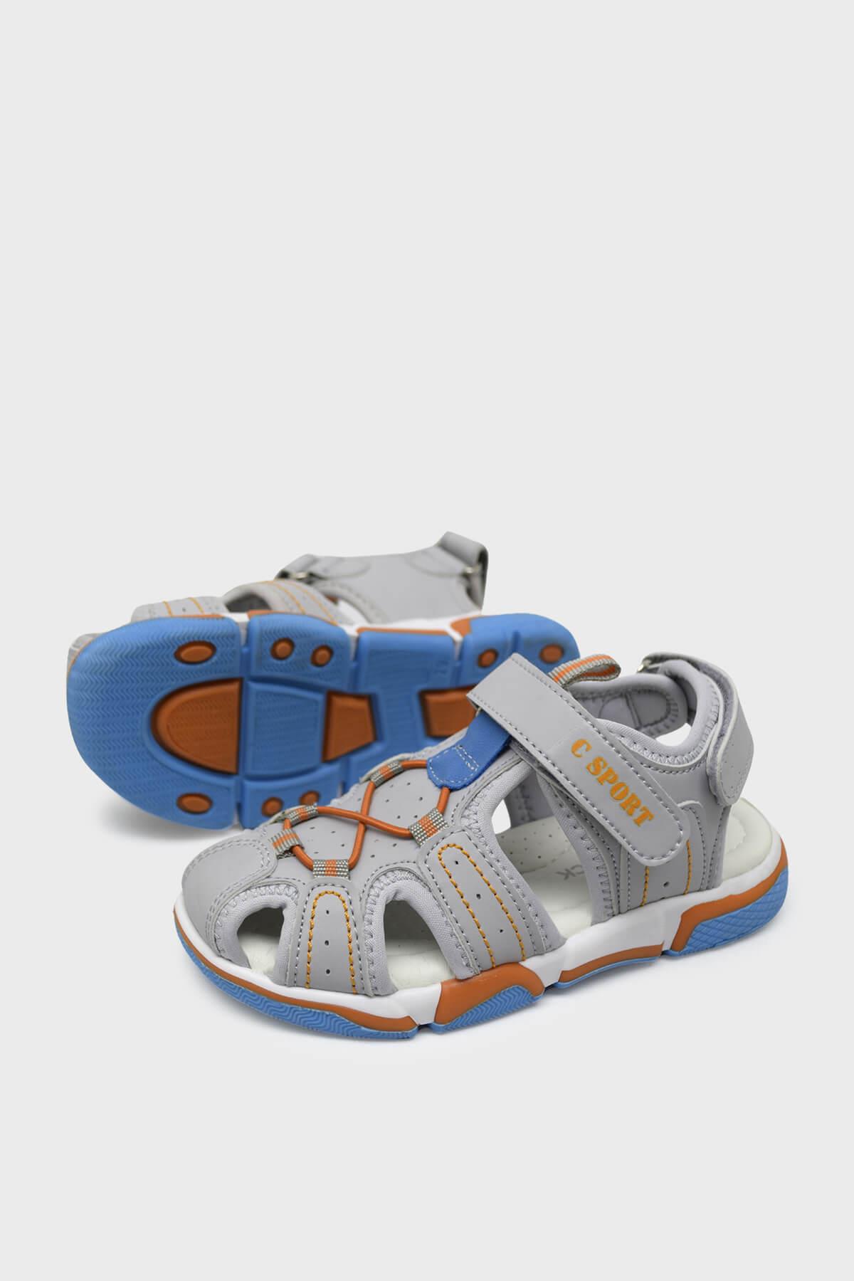 Castle Black Unisex Çocuk Kafes Sandalet Gri CB3544