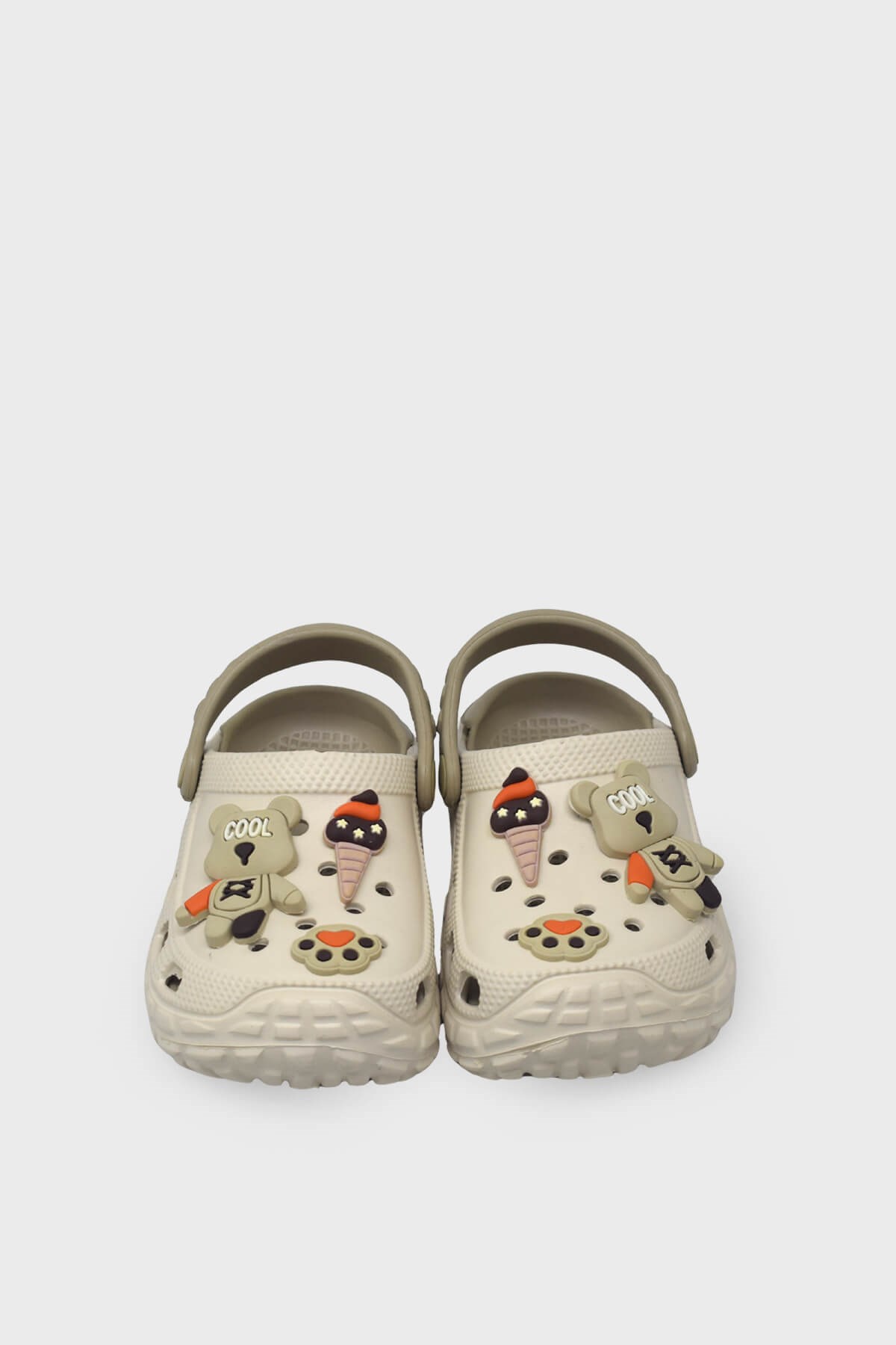 Kanuga Unisex Çocuk Crocsstyle Terlik Ekru MYS960-1