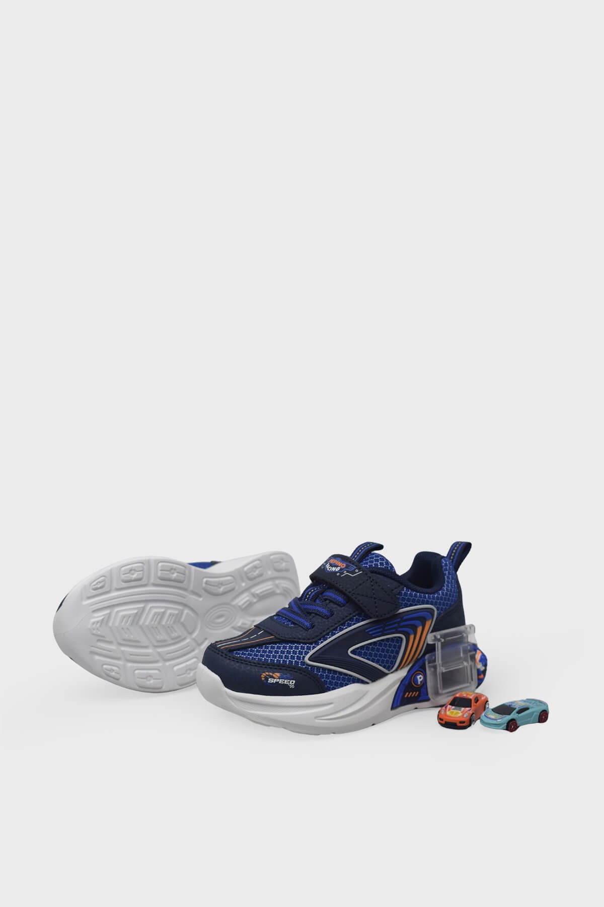 Pepino Unisex Çocuk Arabalı Garajlı Spor Ayakkabı Saks Mavisi P-2440