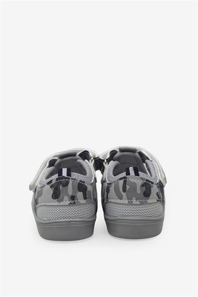 Arzen Kız Çocuk Cırtlı Kafes Sandalet Gri Kamuflaj ARZ2025-09