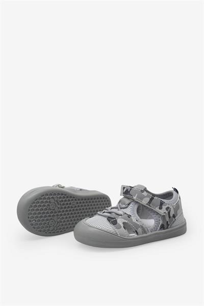 Arzen Kız Çocuk Cırtlı Kafes Sandalet Gri Kamuflaj ARZ2025-09