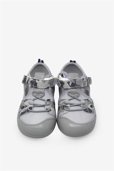 Arzen Kız Çocuk Cırtlı Kafes Sandalet Gri Kamuflaj ARZ2025-09